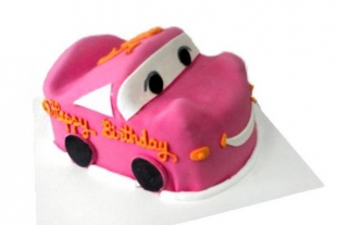 Pink Fondant Car Cake